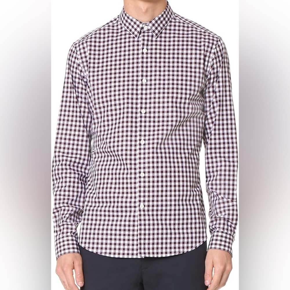 Theory Zack Garber Plaid Button Down Shirt Mens